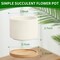 6-Pack 3.6 Inch Ceramic Succulent Pots with Drainage Holes & Bamboo Tray – Small White Planters for Indoor Plants, Home, Office, Desk, Windowsill & Table Decor